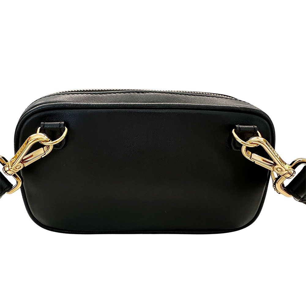 Fendi Shoulder Bag Leather Fender Che Black Crossbody Compact — view 2