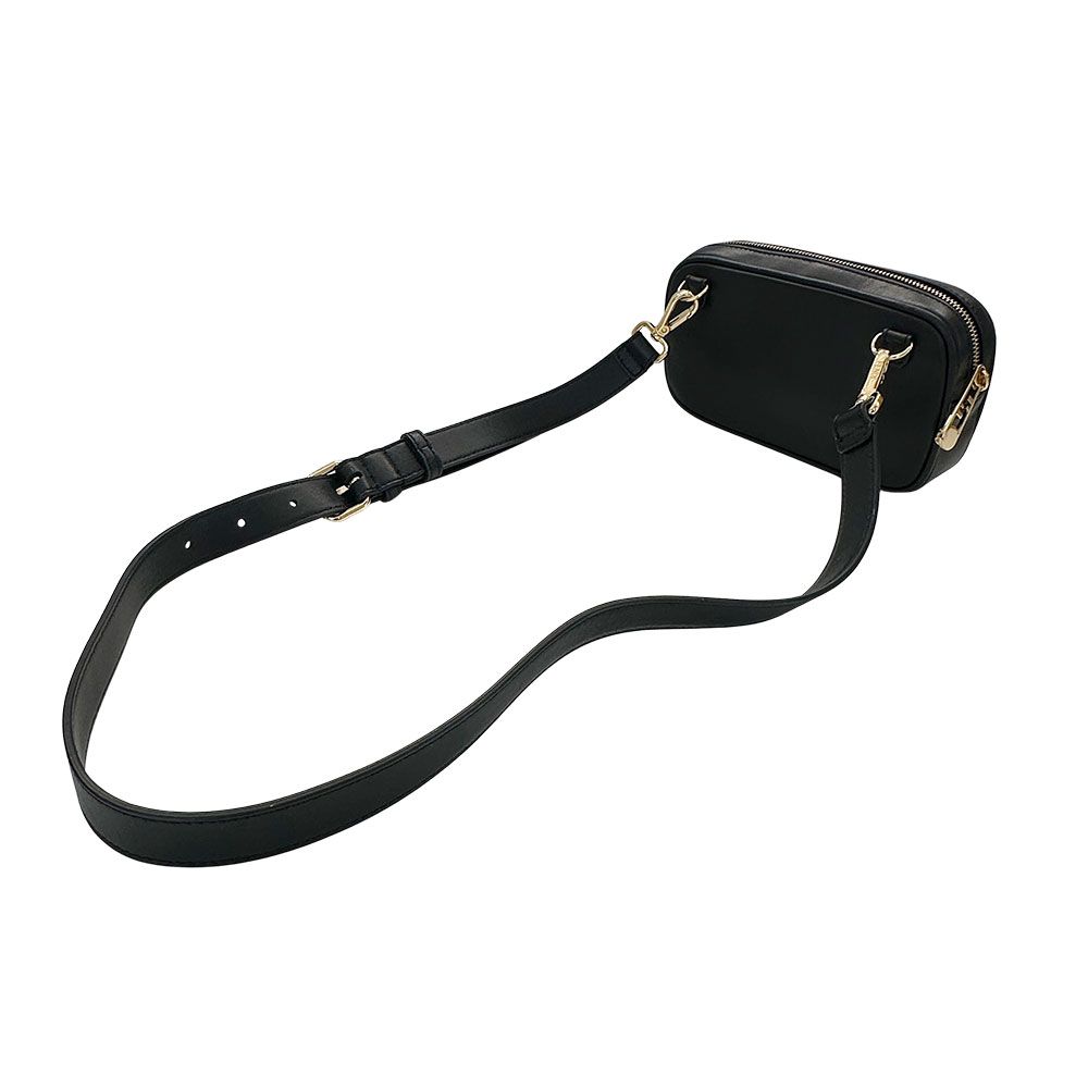 Fendi Shoulder Bag Leather Fender Che Black Crossbody Compact — view 9