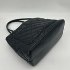 Chanel Quilted Caviar Leather Reissue Tote Shoulder Bag CC Logo Black Gold — view 8