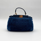 Fendi Shoulder Bag Micro Peekaboo Shearling Blue — view 2