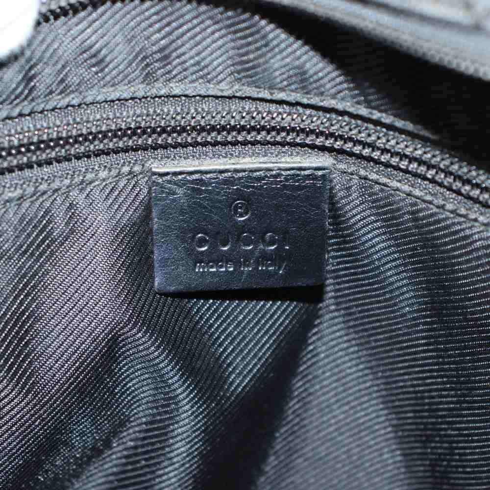 Gucci GG Canvas Shoulder Bag Leather Black — view 3