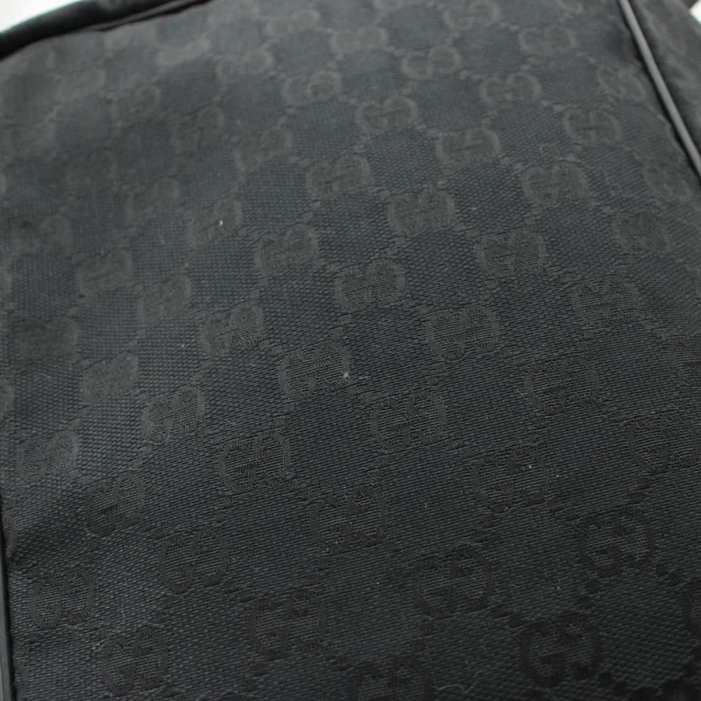 Gucci GG Canvas Shoulder Bag Leather Black — view 6