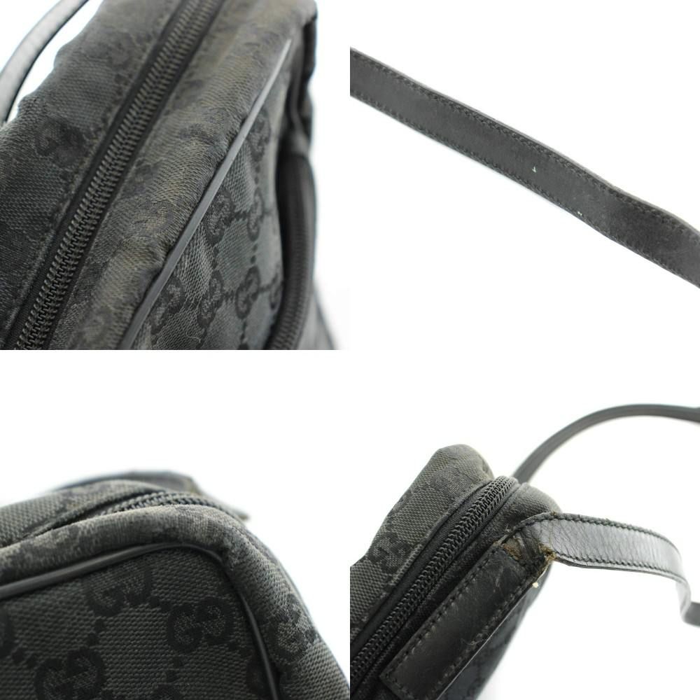 Gucci GG Canvas Shoulder Bag Leather Black — view 7