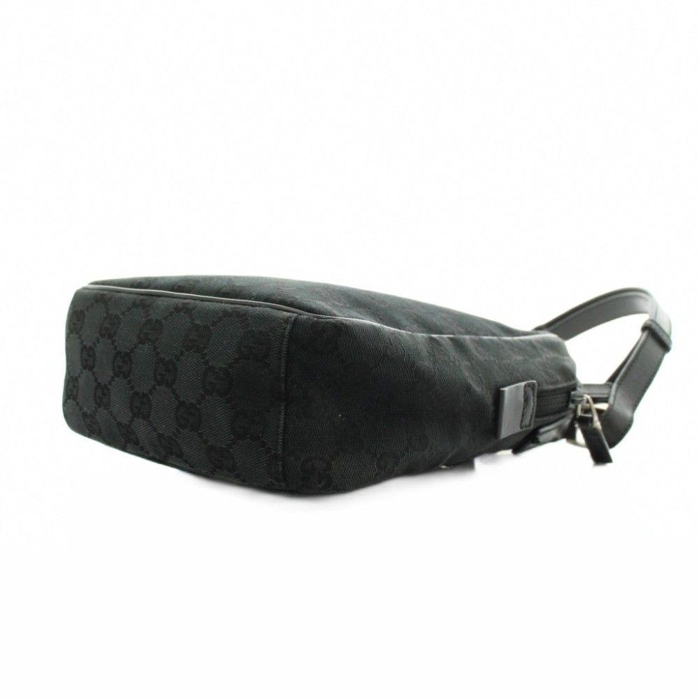 Gucci GG Canvas Shoulder Bag Leather Black — view 4