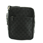 Gucci GG Canvas Shoulder Bag Leather Black — view 2