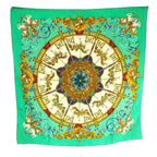 Hermes Carre 90 Luna Park Amusement Scarf Silk All Over Pattern Green