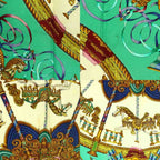 Hermes Carre 90 Luna Park Amusement Scarf Silk All Over Pattern Green — view 7