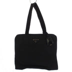 Prada Tote Triangle Plate Logo Nylon Black