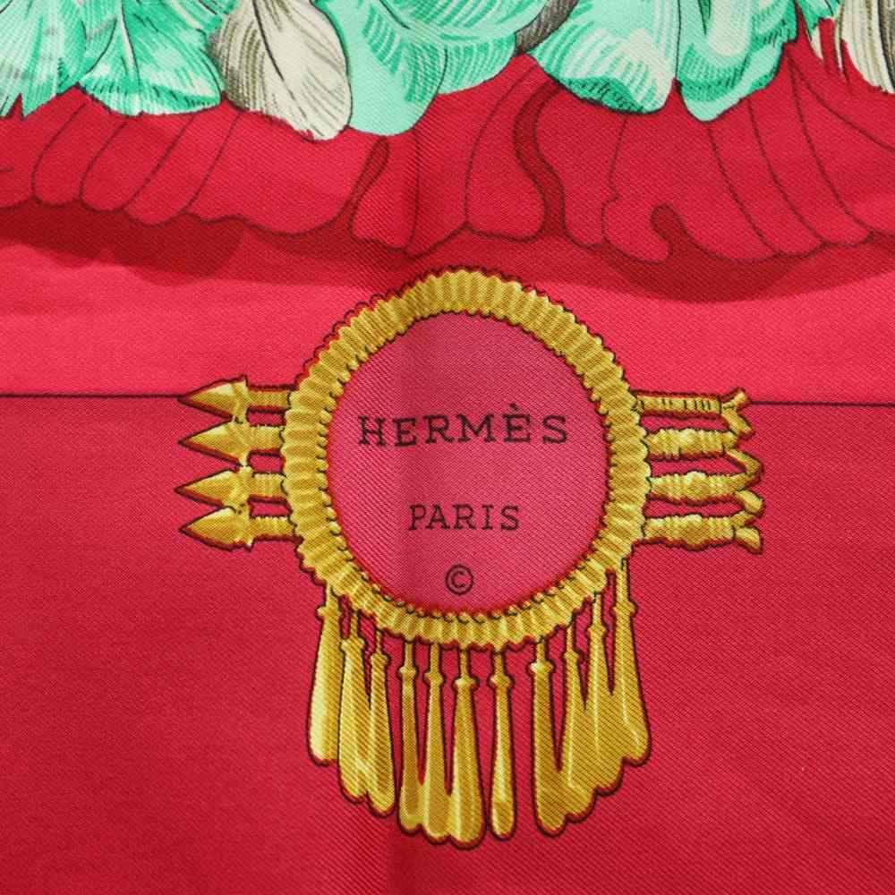 Hermes Carre 90 Mexico Mexique Scarf Buddha Statue Multicolor Red Green SS — view 6