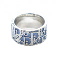 Dior Trotter Ring Logo Silver Color Blue