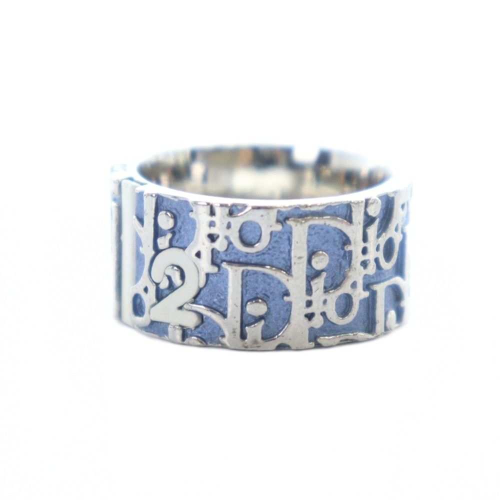 Dior Trotter Ring Logo Silver Color Blue — view 3