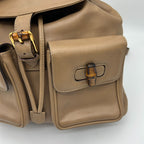 Gucci Bamboo Backpack Shoulder Bag Beige Brown — view 9