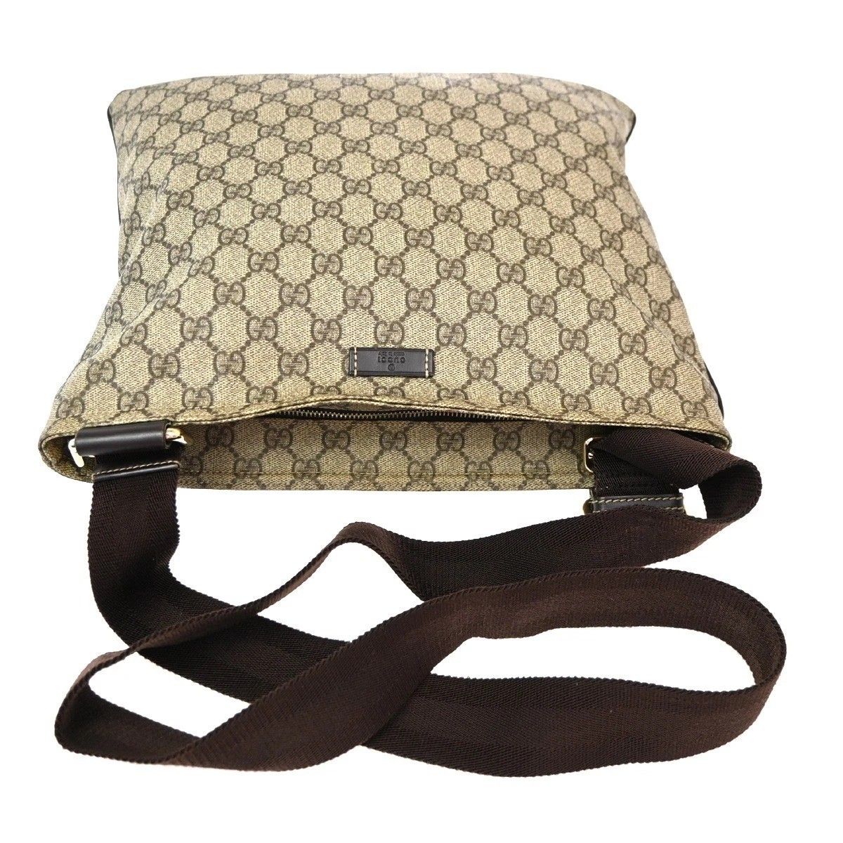 Gucci GG Supreme Shoulder Bag Brown Leather — view 6