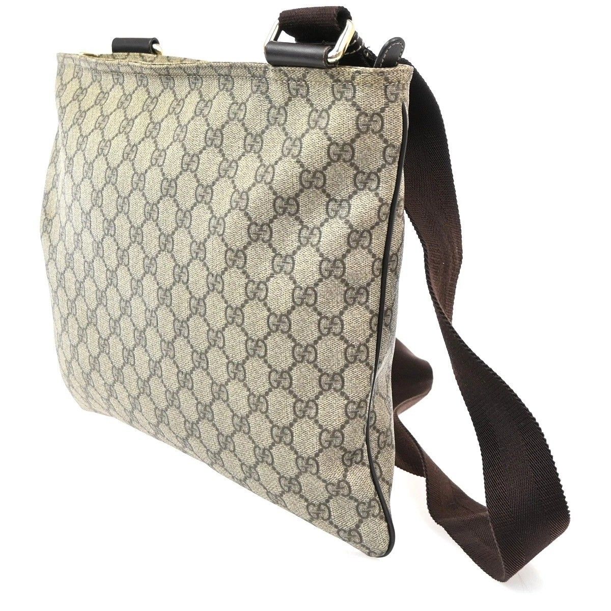Gucci GG Supreme Shoulder Bag Brown Leather — view 4