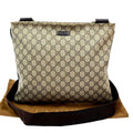 Gucci GG Supreme Shoulder Bag Brown Leather