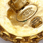 Chanel CC Logo Vintage Gold Plated Plastic Black Earrings — view 6