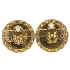 Chanel CC Logo Vintage Gold Plated Plastic Black Earrings — view 3