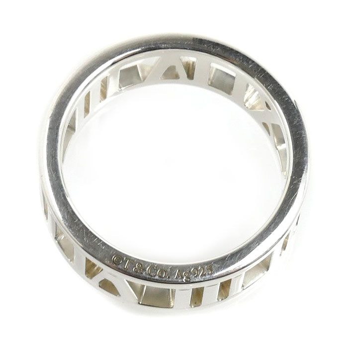Tiffany & Co 925 Sterling Silver Atlas Open Heart Ring — view 4