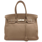 Hermes Birkin 35 Etoupe Silver Handbag Togo