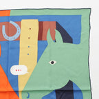 Hermes Carre 70 Silk Is This a Love Story? Scarf Orange Green — view 3
