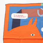 Hermes Carre 70 Silk Is This a Love Story? Scarf Orange Green — view 2