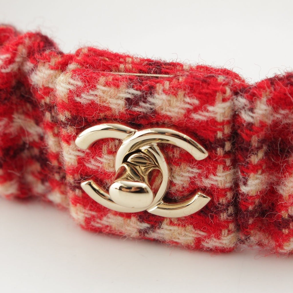 Chanel Tweed Turnlock CC Logo Belt — view 4