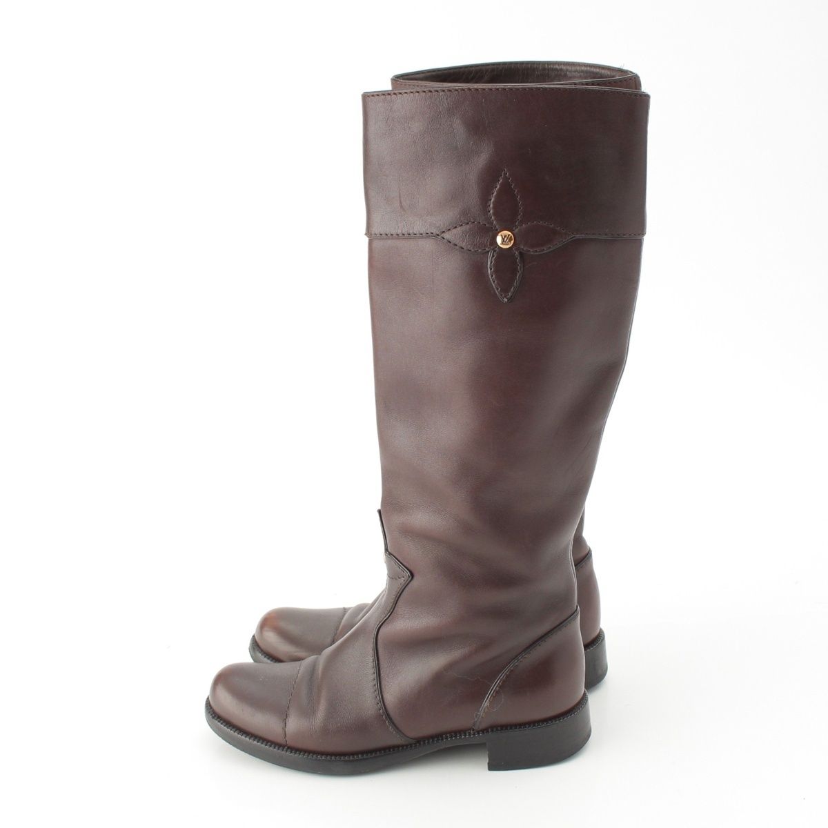 Louis Vuitton Leather Long Boots Brown — view 3