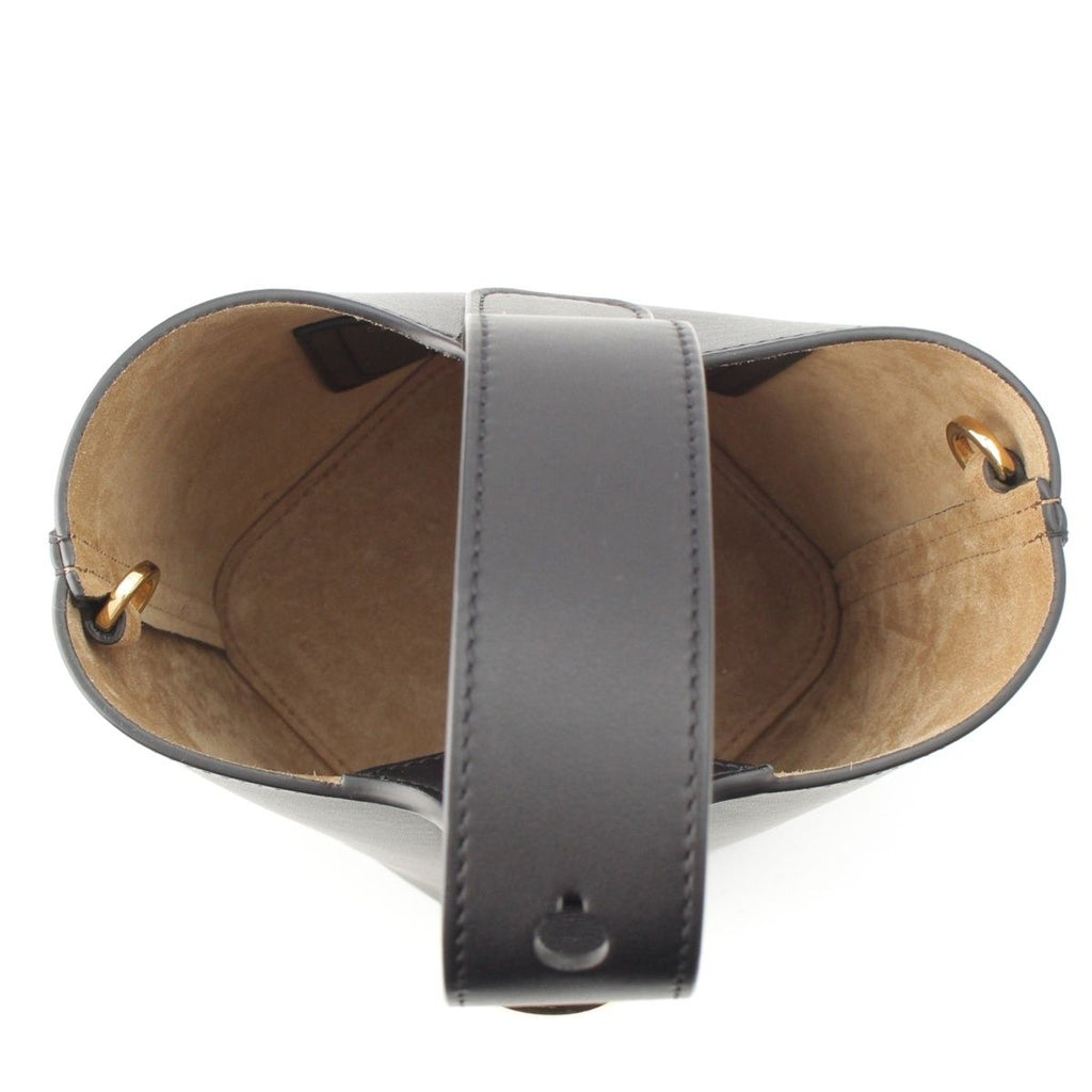 Loewe Pebble Bucket Mini 2-Way Handbag Black Gold — view 6