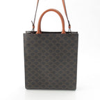 Celine Vertical Cover Small Leather 2-Way Tote Triomphe Tan Brown — view 4