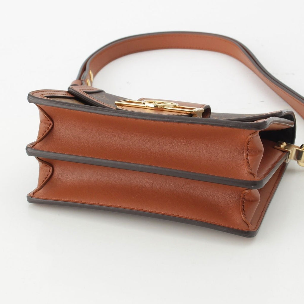 Louis Vuitton Dauphine Mini Monogram Reverse 2-Way Shoulder Clutch Brown — view 6