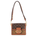 Louis Vuitton Dauphine Mini Monogram Reverse 2-Way Shoulder Clutch Brown