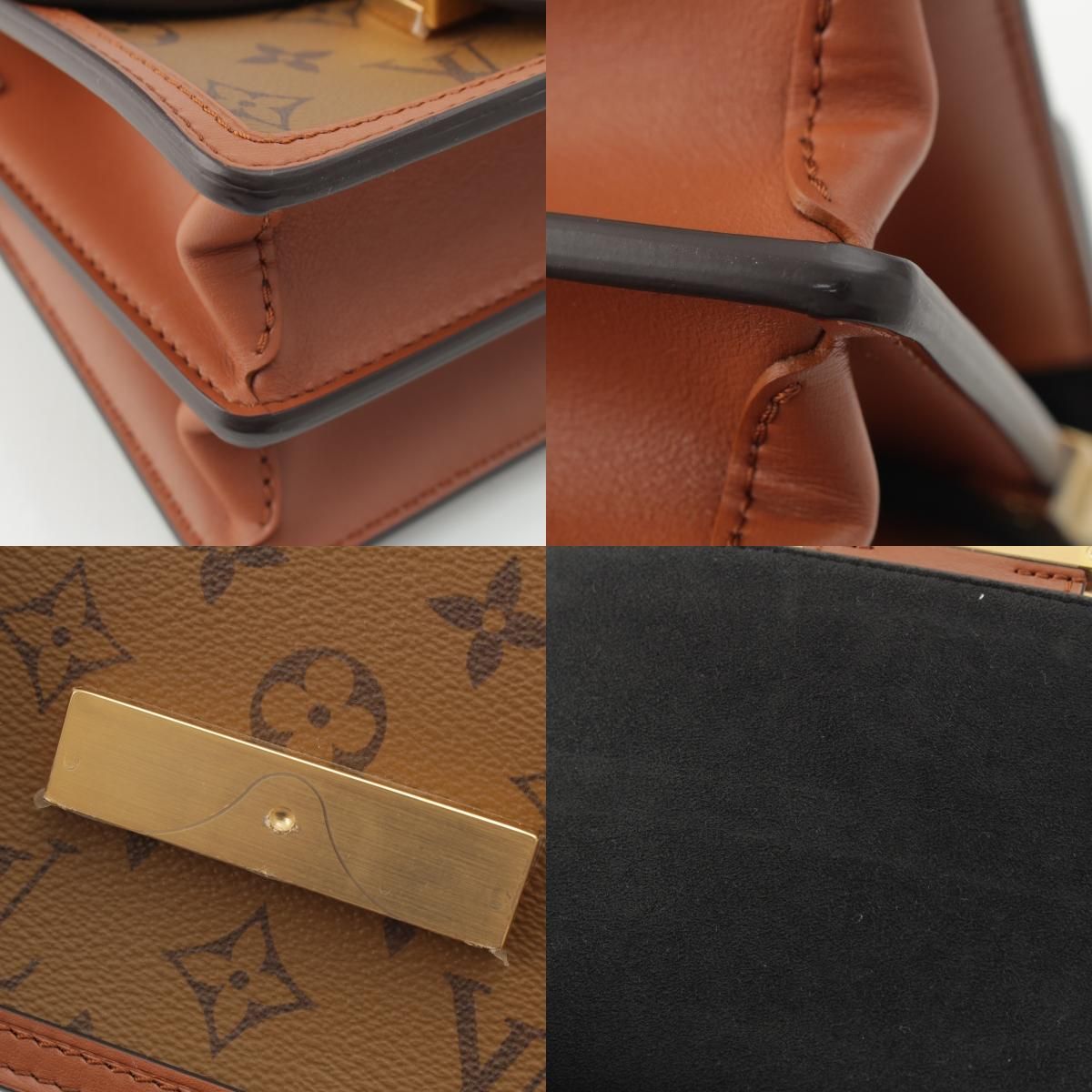 Louis Vuitton Dauphine Mini Monogram Reverse 2-Way Shoulder Clutch Brown — view 9