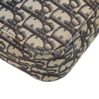 Dior Oblique Saddle Logo Jacquard Crossbody Shoulder Bag Black Beige Canvas — view 6