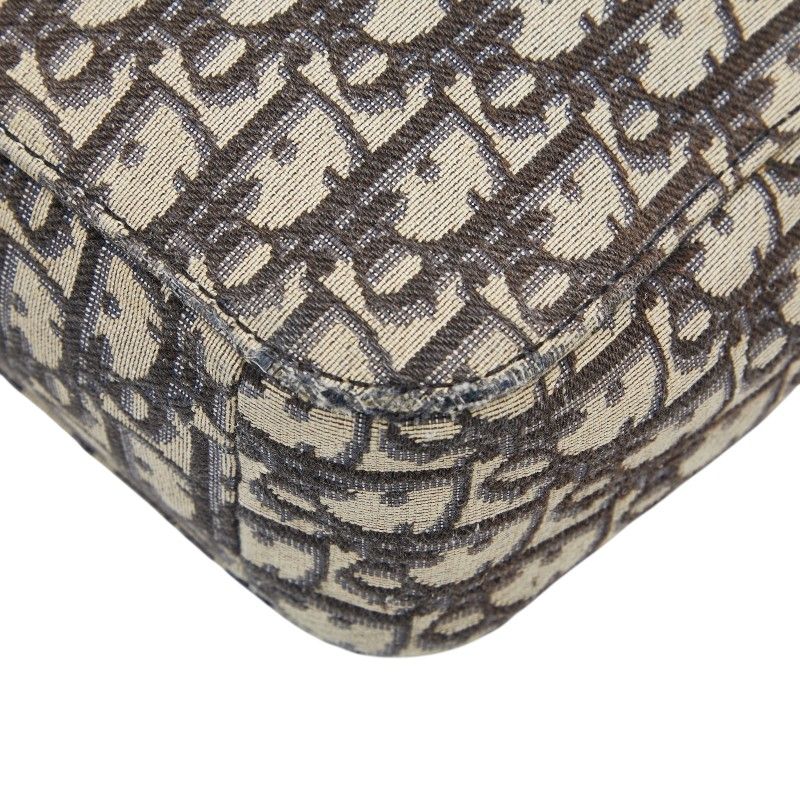 Dior Oblique Saddle Logo Jacquard Crossbody Shoulder Bag Black Beige Canvas — view 5