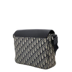 Dior Oblique Saddle Logo Jacquard Crossbody Shoulder Bag Black Beige Canvas — view 2