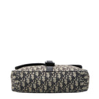 Dior Oblique Saddle Logo Jacquard Crossbody Shoulder Bag Black Beige Canvas — view 3