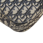 Dior Oblique Saddle Logo Jacquard Crossbody Shoulder Bag Black Beige Canvas — view 7