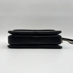 Chanel Shoulder Bag Top Handle Quilted CC Logo Turnlock Gold Chain Leather Black — view 6
