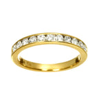 Tiffany & Co Channel Setting Ring Half Diamond 18k YG 750 — view 2