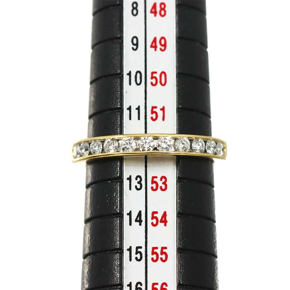 Tiffany & Co Channel Setting Ring Half Diamond 18k YG 750 — view 7