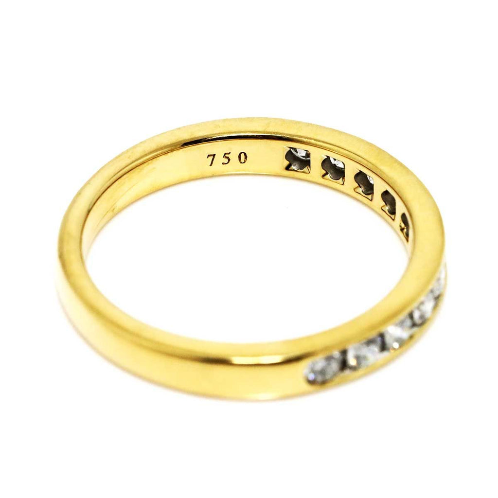 Tiffany & Co Channel Setting Ring Half Diamond 18k YG 750 — view 4