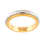 Tiffany & Co Milgrain Band Ring Platinum Pt 18k YG 750 — view 2