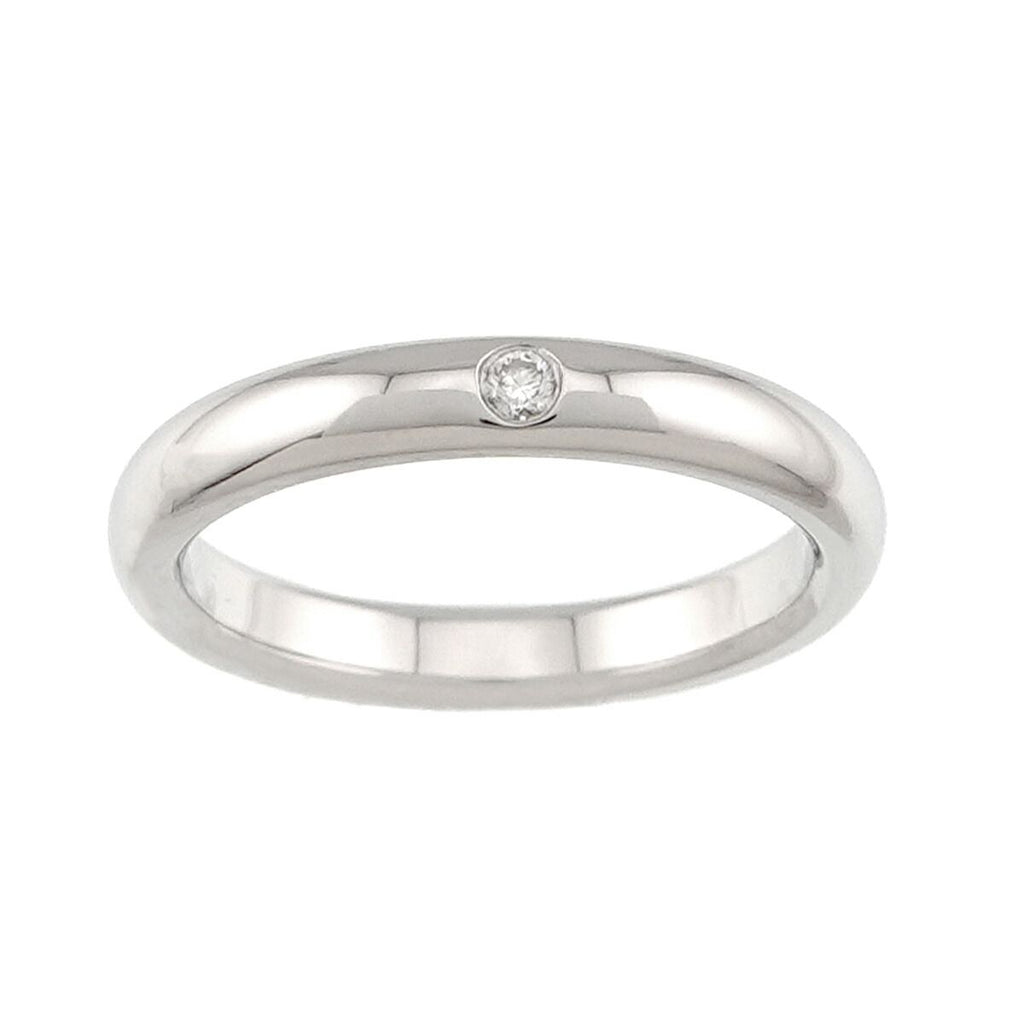 Tiffany & Co Stacking Band Ring Diamond Pt Platinum — view 2