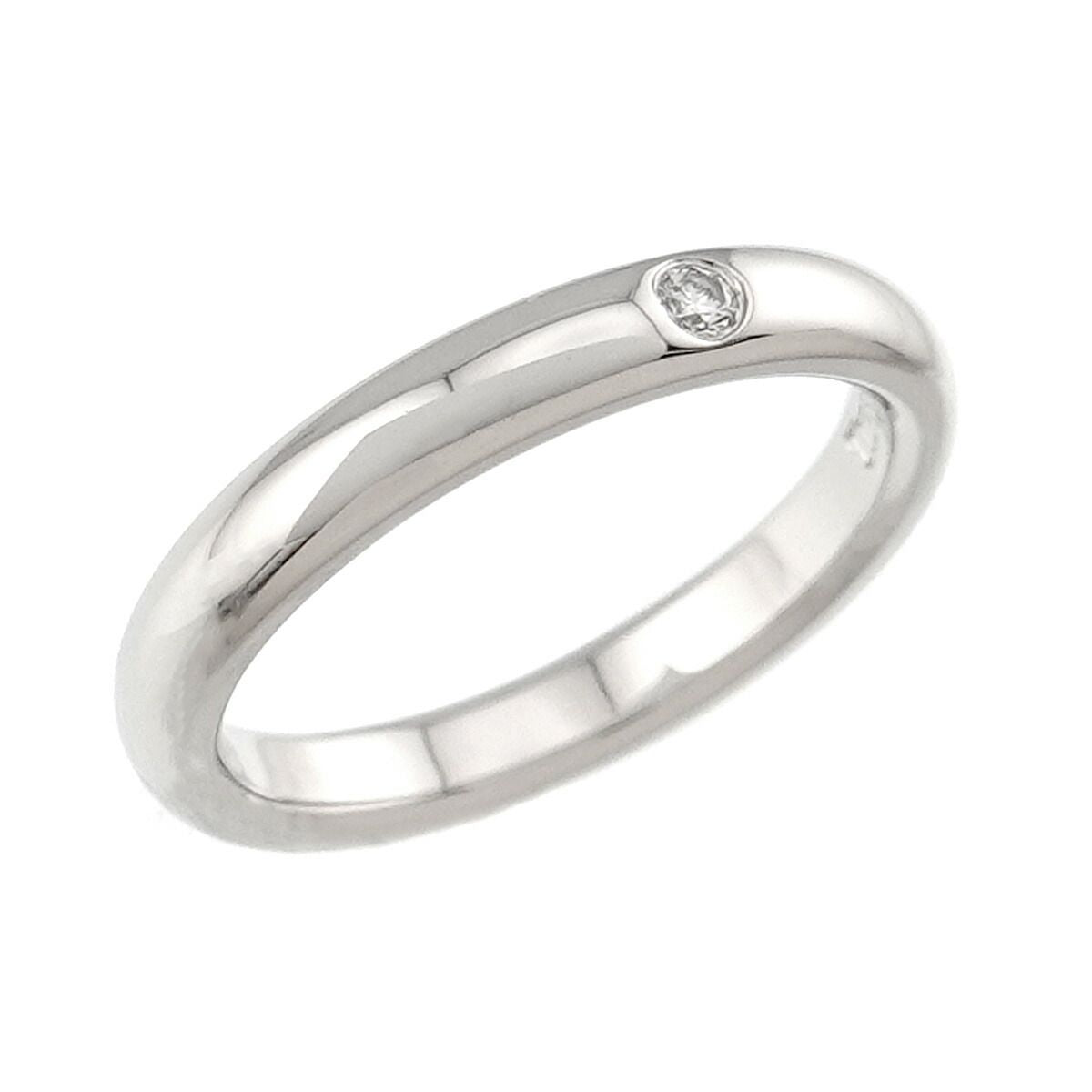Tiffany & Co Stacking Band Ring Diamond Pt Platinum — view 5