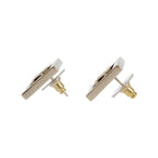 Chanel CC Square CC Logo Earrings Metal Gold Black — view 4