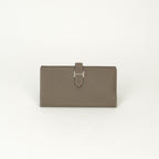 Hermes Bearn Souffle Wallet Epsom Etoupe Gray Silver Veau