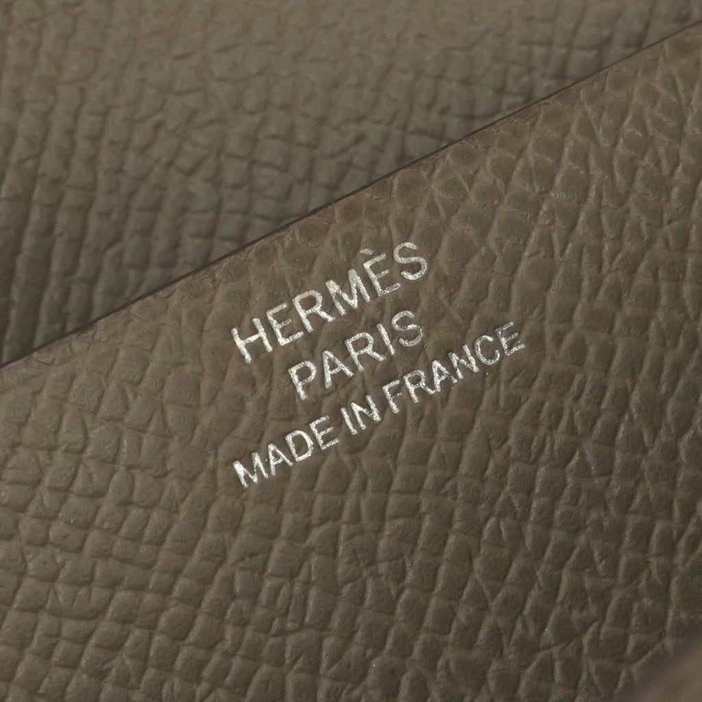 Hermes Bearn Souffle Wallet Epsom Etoupe Gray Silver Veau — view 7