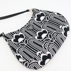 Prada Cles Jacquard Leather Shoulder Bag Black White — view 8