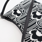 Prada Cles Jacquard Leather Shoulder Bag Black White — view 7
