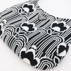 Prada Cles Jacquard Leather Shoulder Bag Black White — view 2
